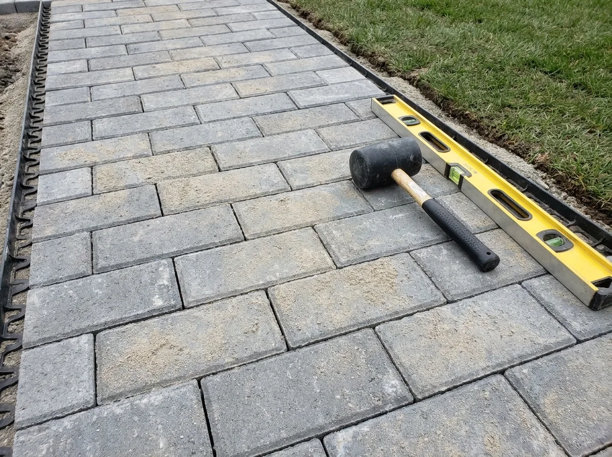 Meldungsfoto: frisch verlegtes Betonpflaster